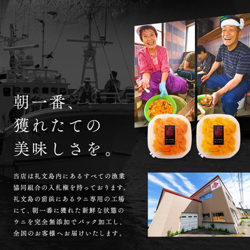 うに いくら 北海道 礼文・利尻島産 生キタムラサキウニ 90g+北海道