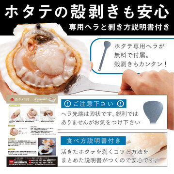 北海道 野付産 プレミアム ジャンボ 活ホタテ 約2.0kg(7枚前後)【送料