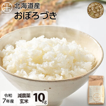 令和7年度産】【玄米】 10kg 北海道産 お米 減農薬米 おぼろづき【送料